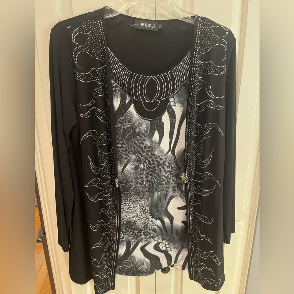 etc top and cardigan set